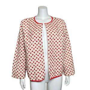 J. Jill Quilted Jacket Womens Size L Open Front Long Sleeve Lightweight
